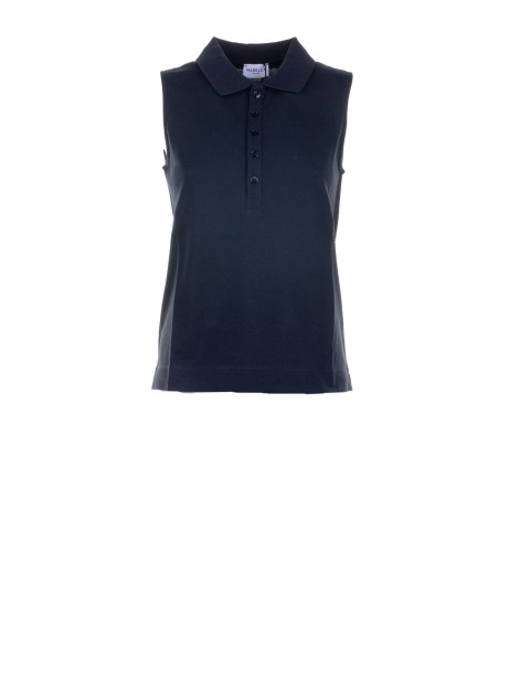 Navy Blue Sleeveless Polo