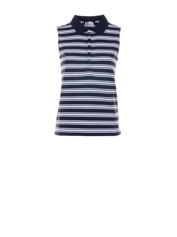 Striped Sleeveless Polo