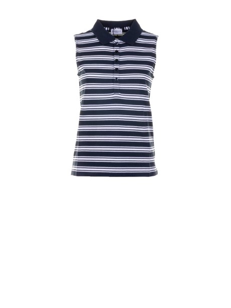 Striped Sleeveless Polo