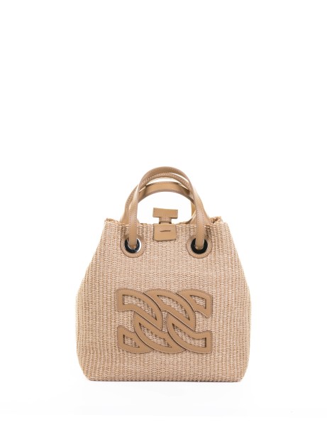 Shopping bag in tessuto intrecciato