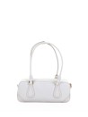 Borsa bauletto bianca in pelle