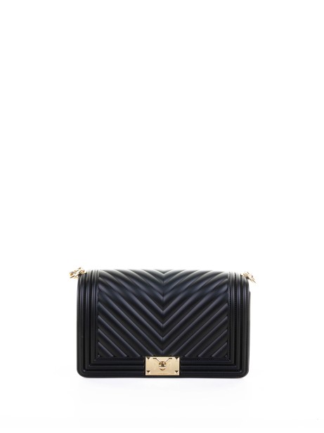 Borsa a tracolla nera in pelle