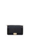 Borsa a tracolla nera in pelle