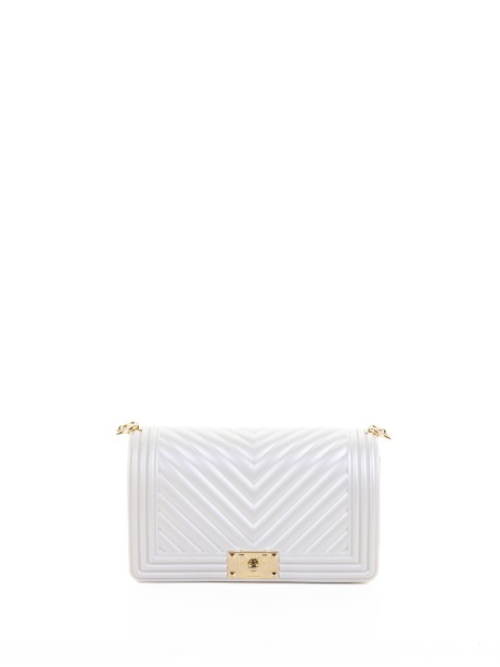 Borsa a tracolla bianco perlato in pelle