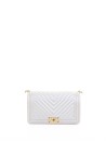 Pearl White Leather Shoulder Bag