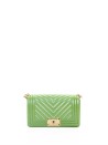 Borsa a tracolla verde in pelle