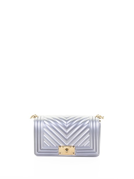Silver Leather Shoulder Bag