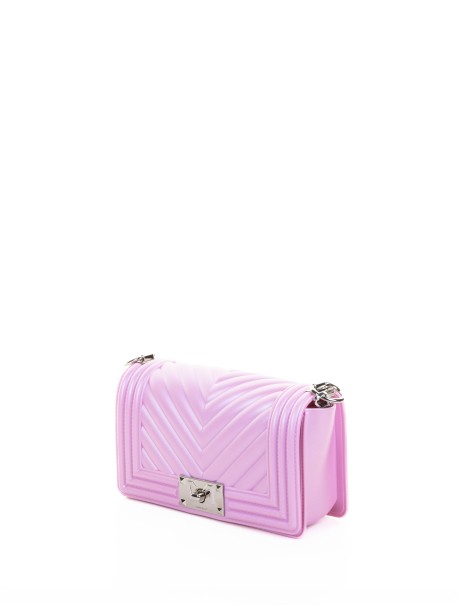 Borsa a tracolla rosa in pelle 2