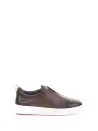 Sneaker slip on marrone in pelle