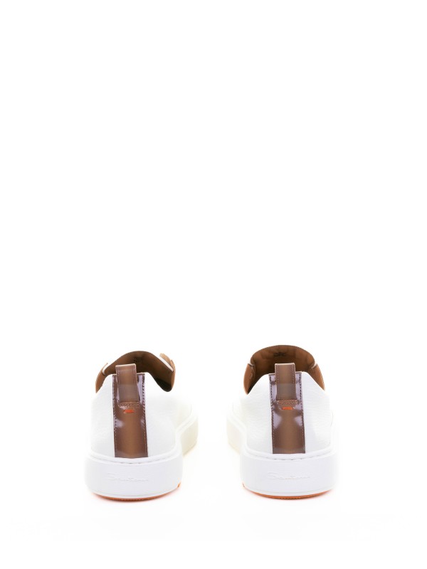 Sneaker slip on bianca in pelle