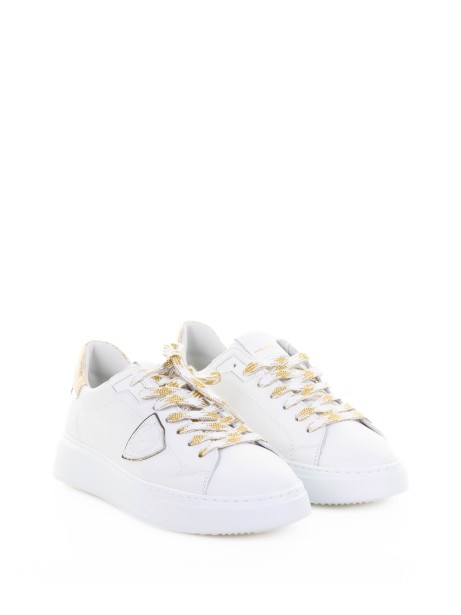 Sneaker bassa Temple bianco oro donna