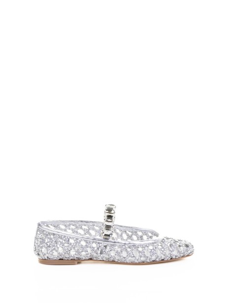 Women's Ballerina Silver Perforated