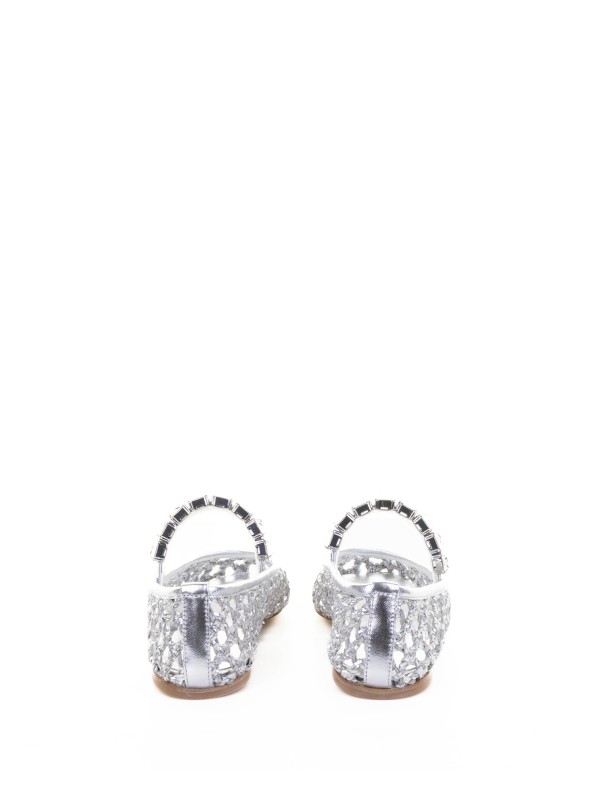 Women's Ballerina Silver Perforated