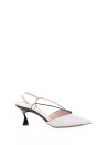 Décolleté slingback bianca in nappa e vernice