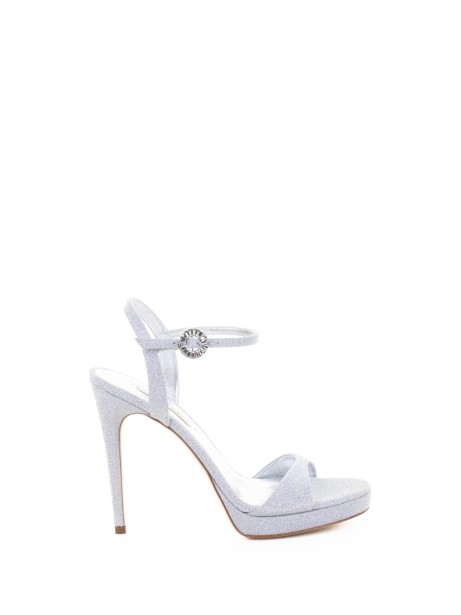 Sandali argento glitter con cinturino