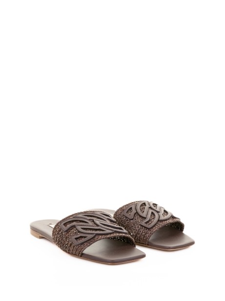 Ciabatta marrone in pelle