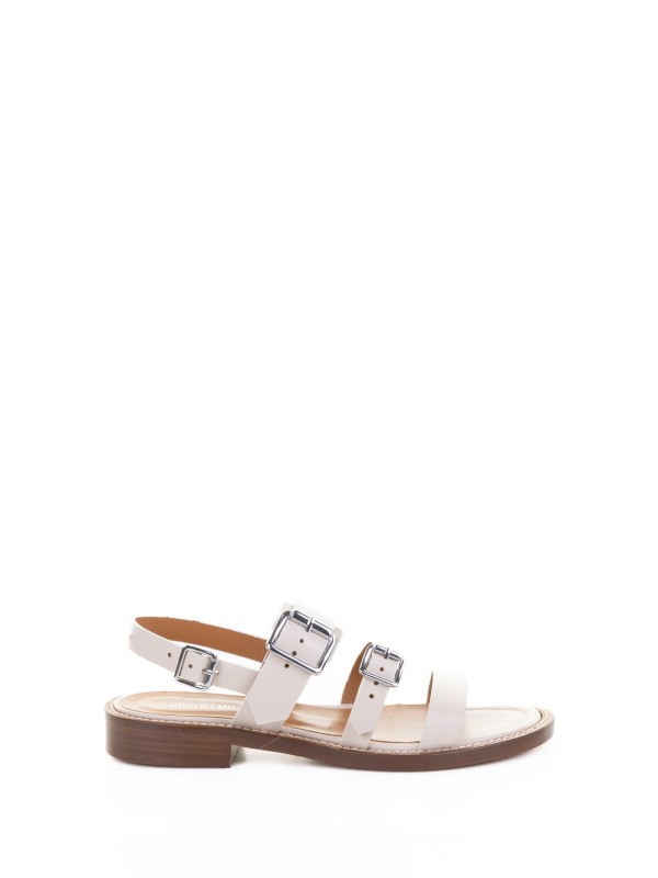 Low white sandal with buckles Low white sandal with buckles