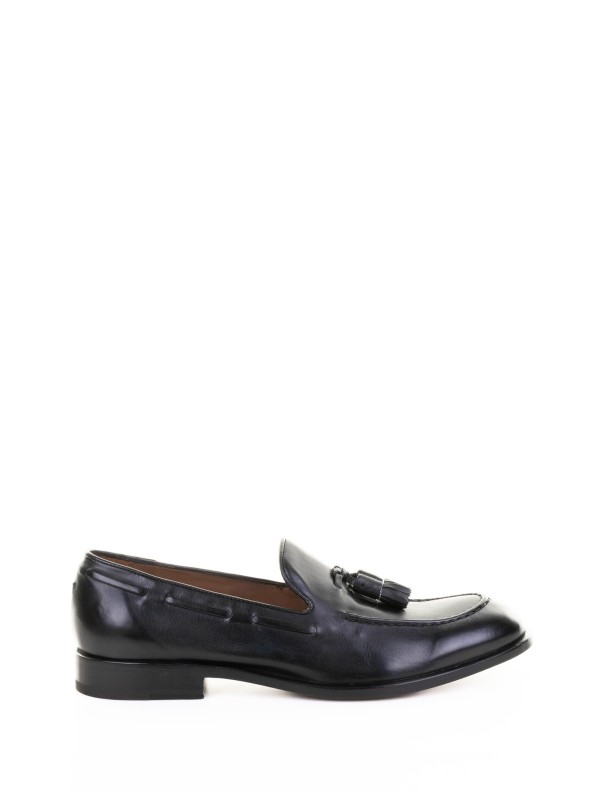 Men's Black Leather Moccasin with Tassels Men's Black Leather Moccasin with Tassels