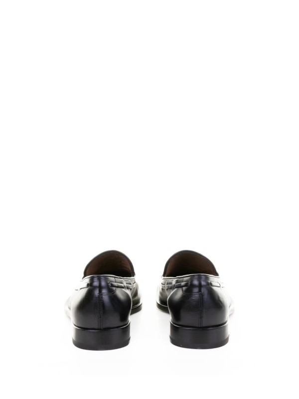 Men's Black Leather Moccasin with Tassels