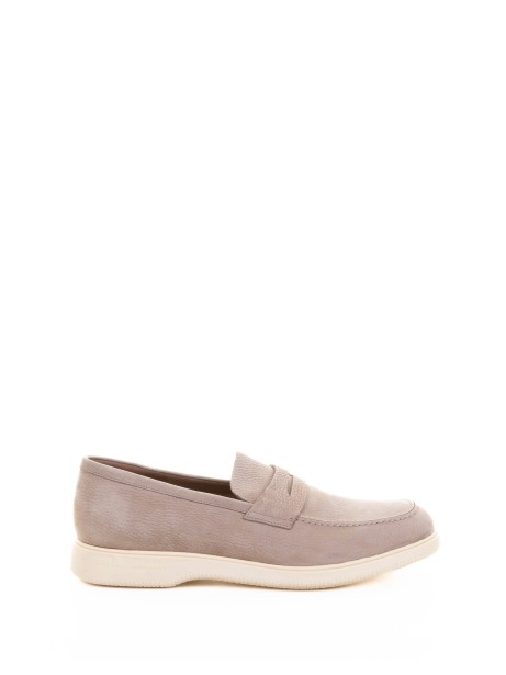 Mocassino nero uomo in suede beige