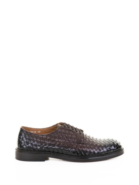 Derby marrone in pelle intrecciata