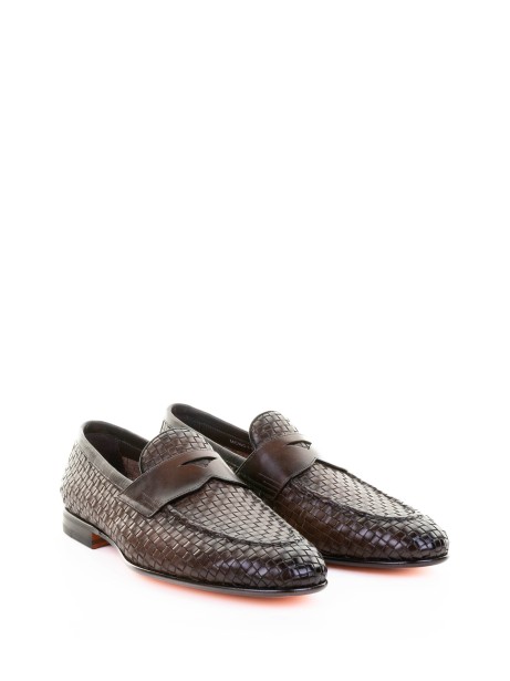 Brown Woven Leather Moccasin 2