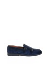 Mocassino Blu doppia fibbia in suede