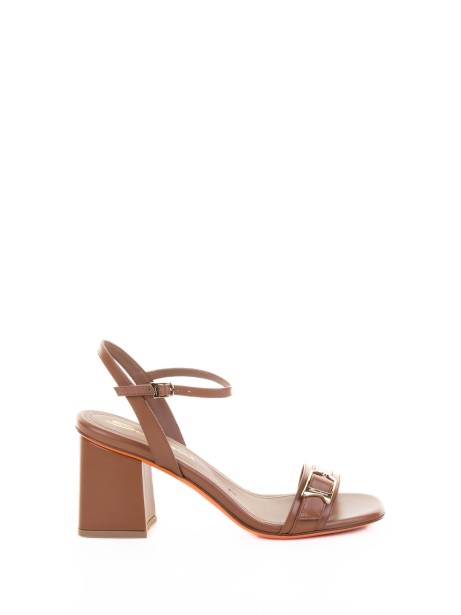 Sandalo marrone in pelle