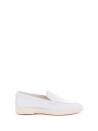 Women's White Leather Moccasin