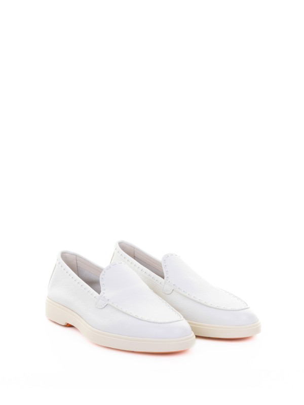 Mocassino donna bianco in pelle