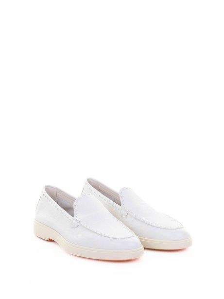 Mocassino donna bianco in pelle