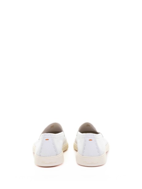 Mocassino donna bianco in pelle