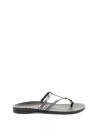 Black nappa flip flops
