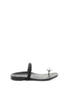 Black nappa flip flops
