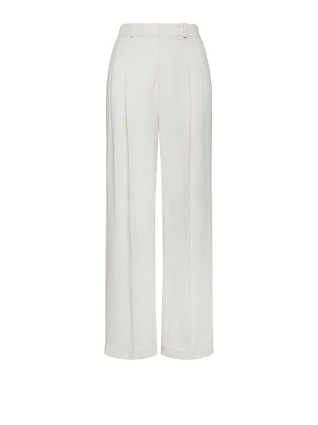 Pantaloni a vita alta bianchi da donna