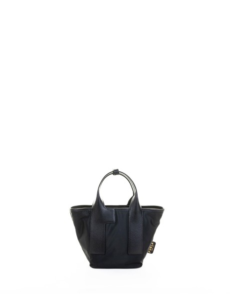 Borsa doppio manico nera in pelle