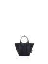Borsa doppio manico nera in pelle