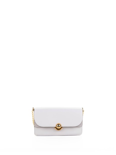 Borsa a tracolla S in pelle bianca