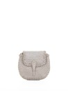 Borsa a tracolla Mini City intrecciata pearl