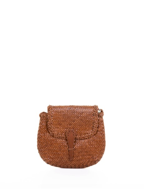 Borsa a tracolla Mini City intrecciata tan