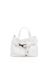 Shopper a spalla Dory S bianca in pelle