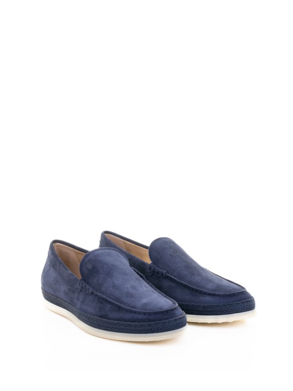 Mocassino blu uomo in suede