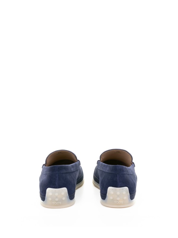 Mocassino blu uomo in suede