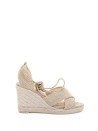 Becca Sandal in jute and rayon with ribbon closure