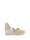Espadrillas Cora in juta e rayon con chiusura a nastri
