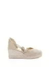 Espadrillas Cora in juta e rayon con chiusura a nastri