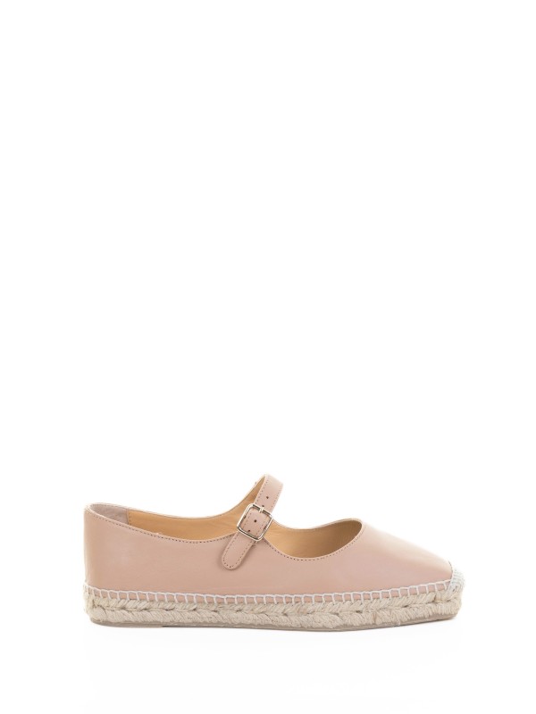 Espadrillas Pepa stile mary-jane in nappa con chiusura a fibbia