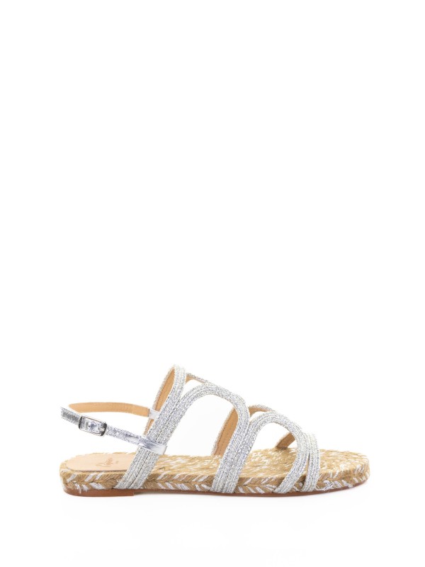 Pitra Flat Sandal with Metallic Handcrafted Weave