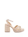 Valeriette Sandal in natural raffia with strap closure