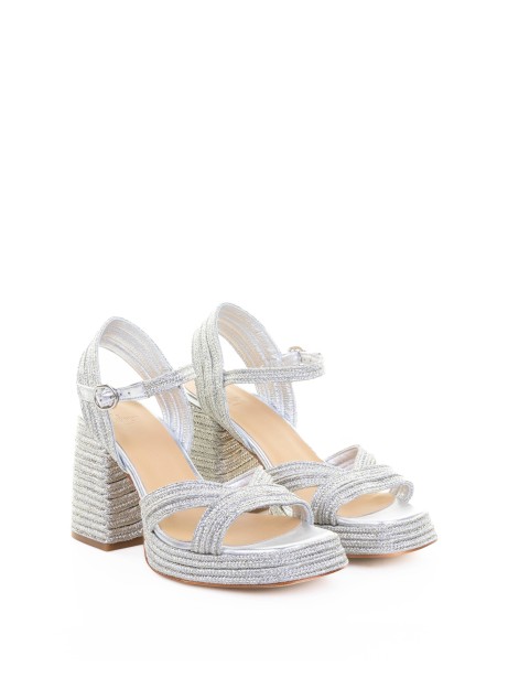 Valle Sandal with handmade metallic braiding
